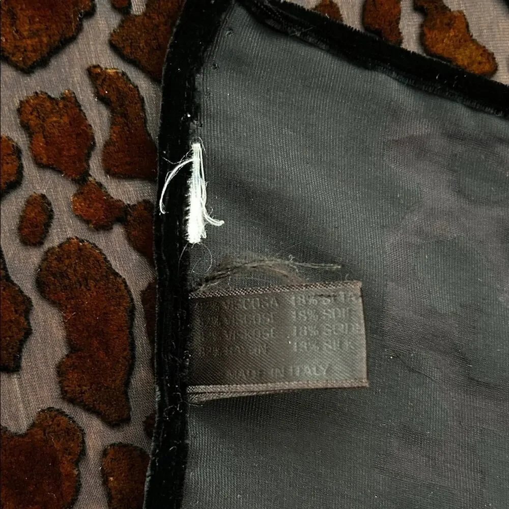 Witchy Velvet Burnout Chic Dark Iridescent Animal Print Scarf with Black Border